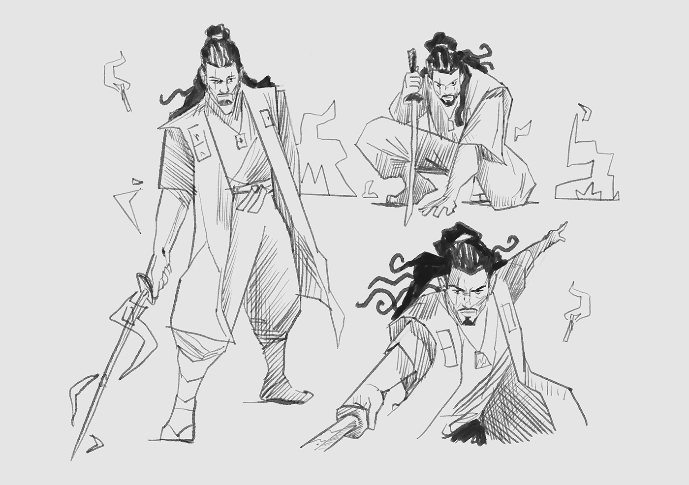 Recherches graphiques et croquis de Yasuke